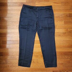 Banana Republic Navy & White Polka Dot Slacks